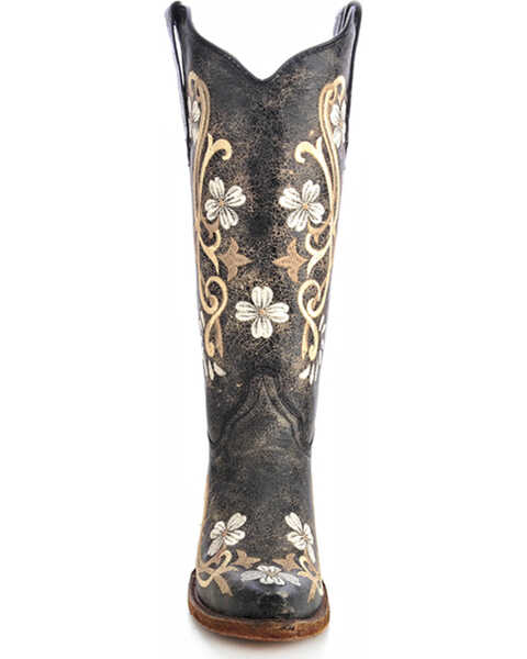 Image #3 - Circle G Women's Floral Embroidered Western Boots, Black, hi-res