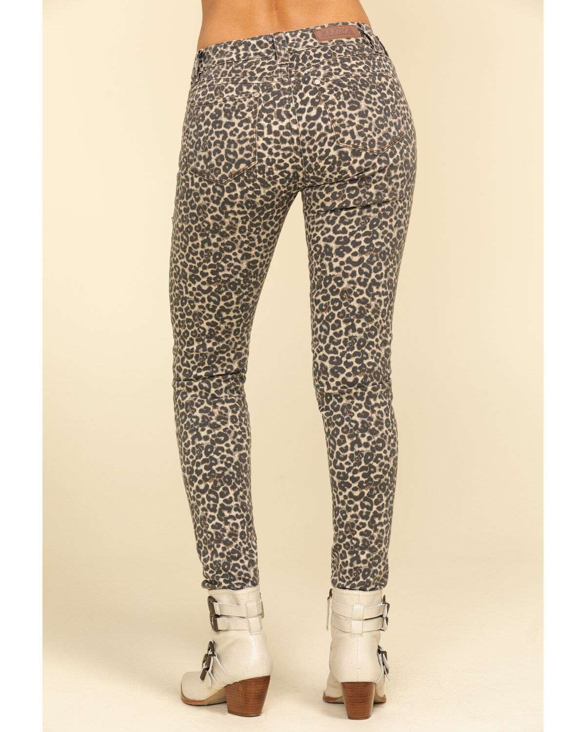 Image #1 - Rock & Roll Denim Women's Leopard Print Skinny Jeans, Blue, hi-res