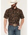 Image #1 - Ferrell Men's Gage Camo Print Short Sleeve Snap Stretch Western Shirt, Brown, hi-res