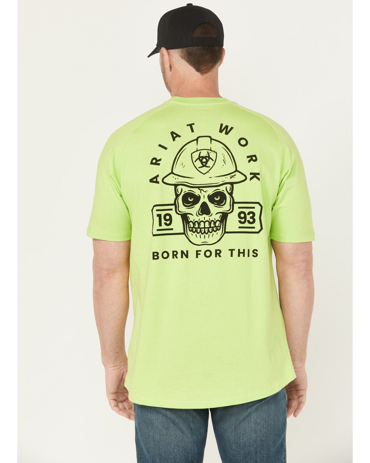 Ariat Men's Rebar Cotton Strong Hardhead Short Sleeve Work T-Shirt - Big, Green, hi-res