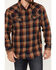 Image #3 - Moonshine Spirit Men's Rusted Still Plaid Print Snap Western Flannel Shirt, Navy, hi-res