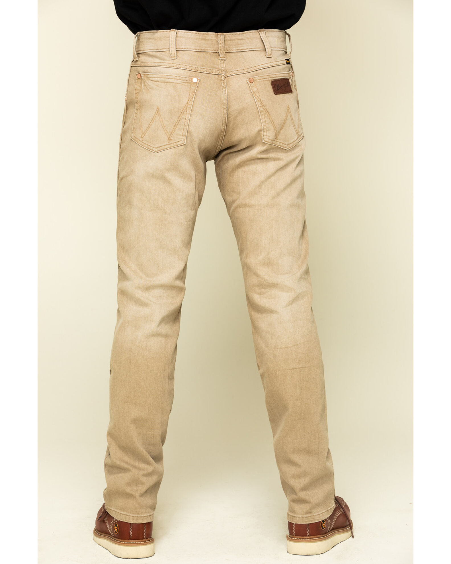 Wrangler Retro Men's Tan Stretch Slim Straight Jeans | Boot Barn