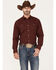 Image #1 - Ariat Men's Jurlington Retro Fit Solid Long Sleeve Pearl Snap Western Shirt, Chocolate, hi-res