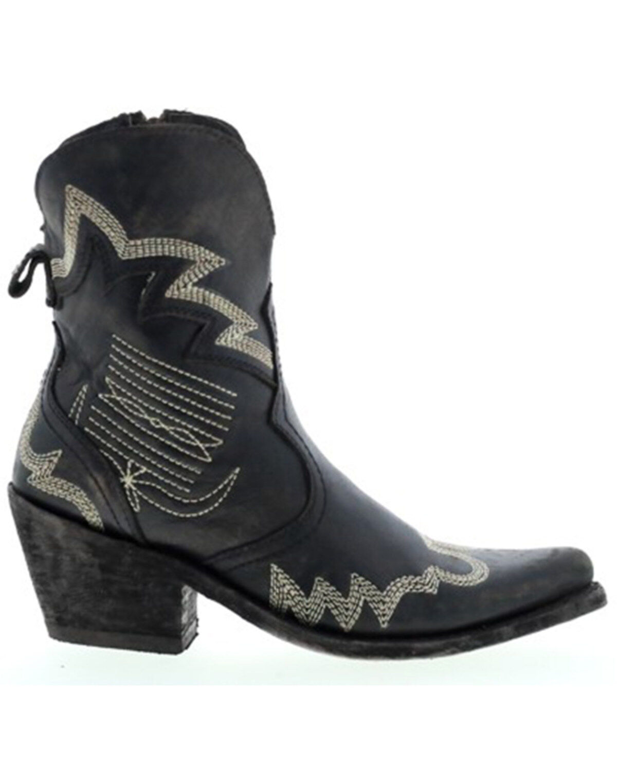 Image #2 - Liberty Black Women's Side Bug & Wrinkle Mosel Short Western Boots - Snip Toe, Black, hi-res