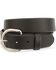 Tony Lama Basic Black Leather Belt - Reg & Big, Black, hi-res