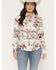 Image #1 - Shyanne Women's Spiritdance Conversational Print Long Sleeve Snap Stretch Western Shirt, Cream, hi-res