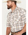 Image #2 - Rough Stock by Panhandle Men's Ombre Plaid Print Short Sleeve Pearl Snap Western Shirt, , hi-res