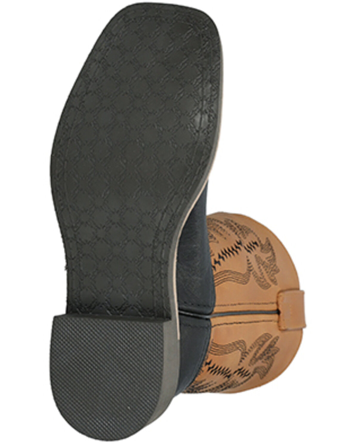 Image #7 - Smoky Mountain Boys' Garrett Western Boots - Broad Square Toe, Black/tan, hi-res