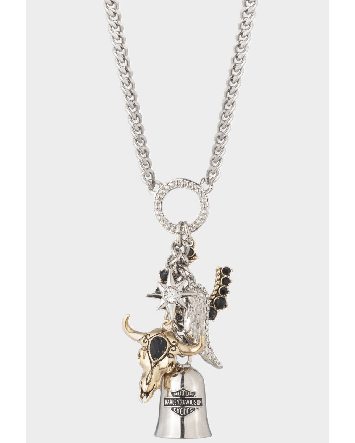 Image #1 - Lainey Wilson X Harley Davidson Women's Charm Necklace, Silver, hi-res