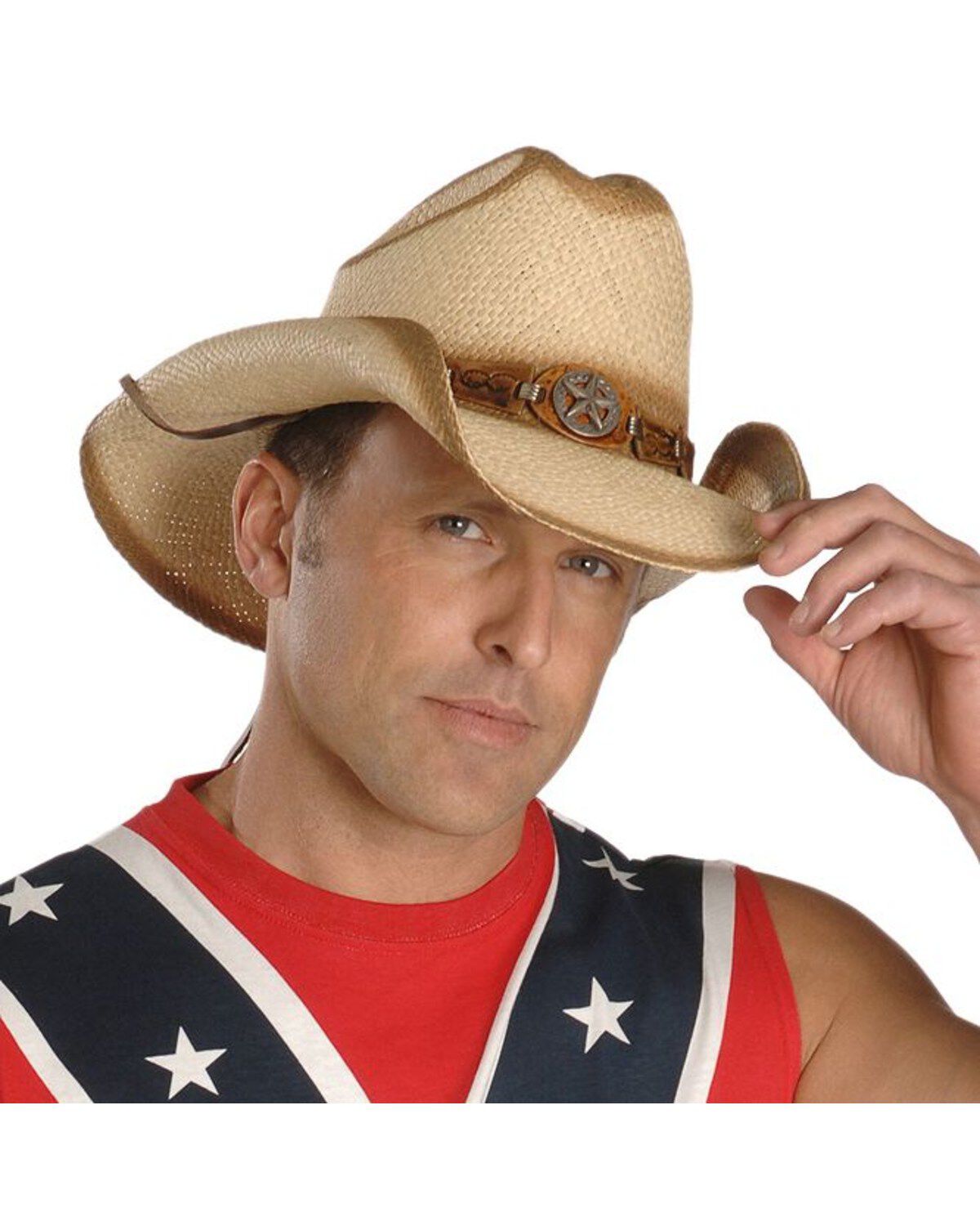 Image #4 - Bullhide Men's Star Central Straw Hat, Natural, hi-res