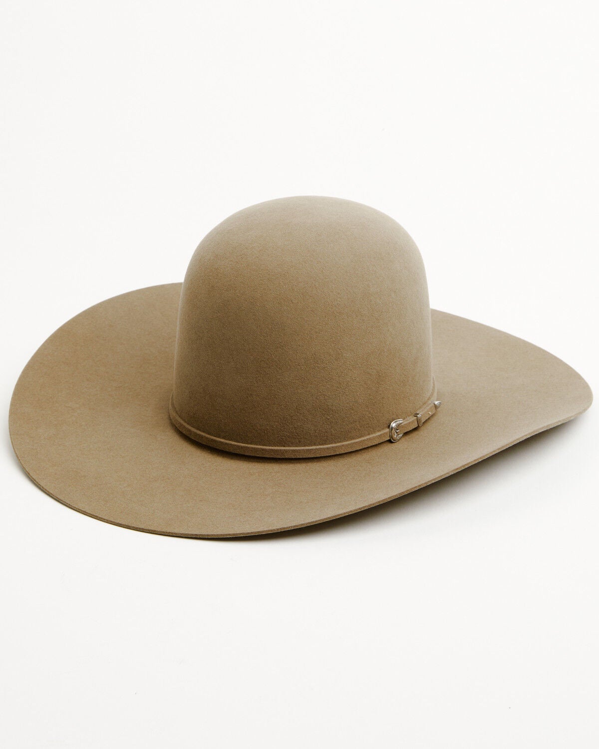 Rodeo King 7X Open Crown Match Band Felt Cowboy Hat, Pecan, hi-res