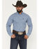 Image #1 - Ariat Men's Pro Series Stephan Plaid Print Long Sleeve Button-Down Stretch Western Shirt, Navy, hi-res