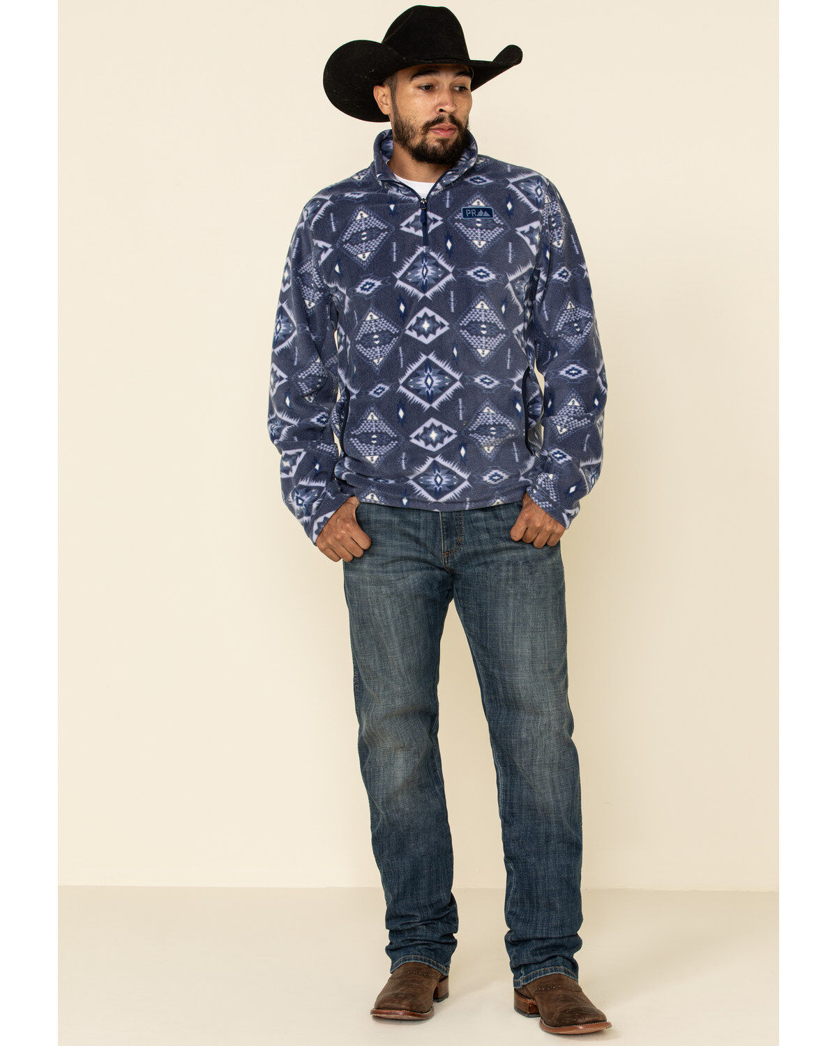 Aztec quarter zip pullover mens