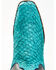 Dan Post Women's Exotic Seabass Skin Western Boots - Square Toe, Black/turquoise, hi-res
