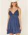 Image #1 - Tempted Women's Crochet Top Mini Dress, Blue, hi-res
