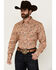 Image #1 - Wrangler Men's Checotah Print Long Sleeve Snap Western Shirt, Tan, hi-res