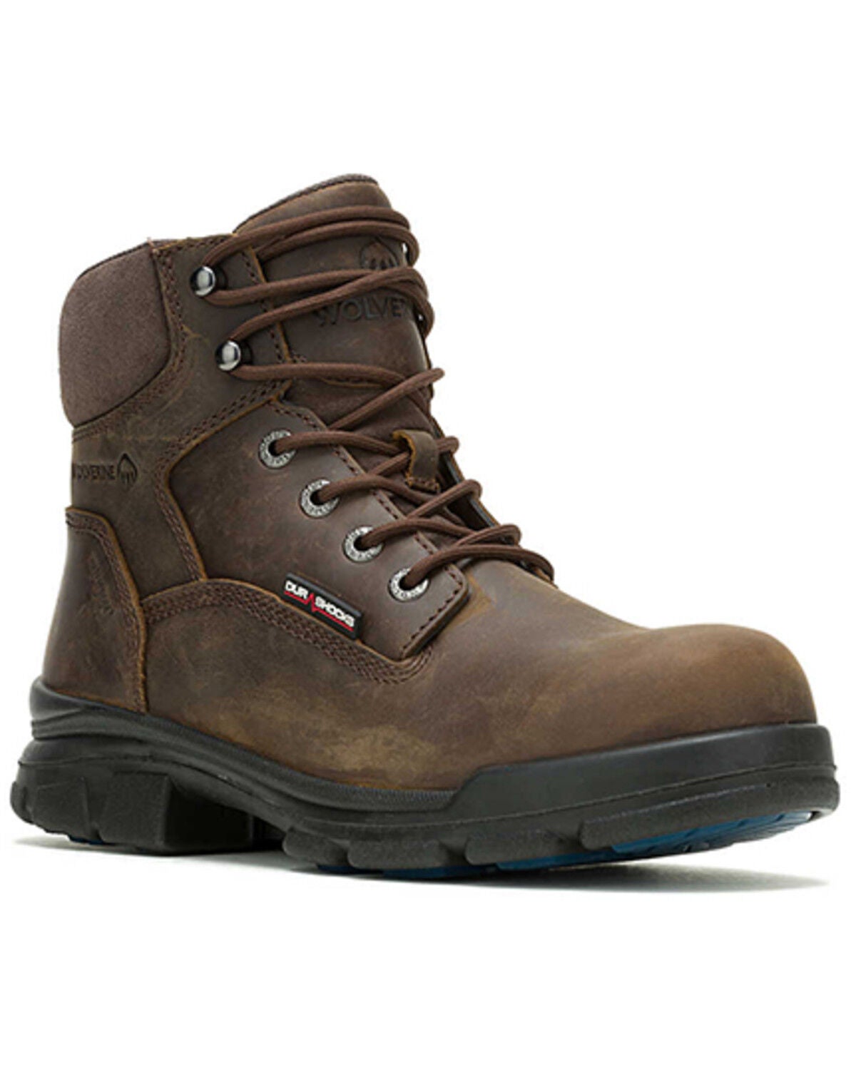 Wolverine Men's 6" DuraShocks&reg; Icon CarbonMax&reg; Work Boots - Composite Toe, Dark Brown, hi-res