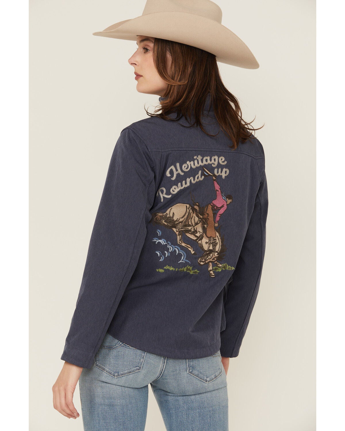 Ariat Women's Team Heritage Softshell Jacket, Blue, hi-res