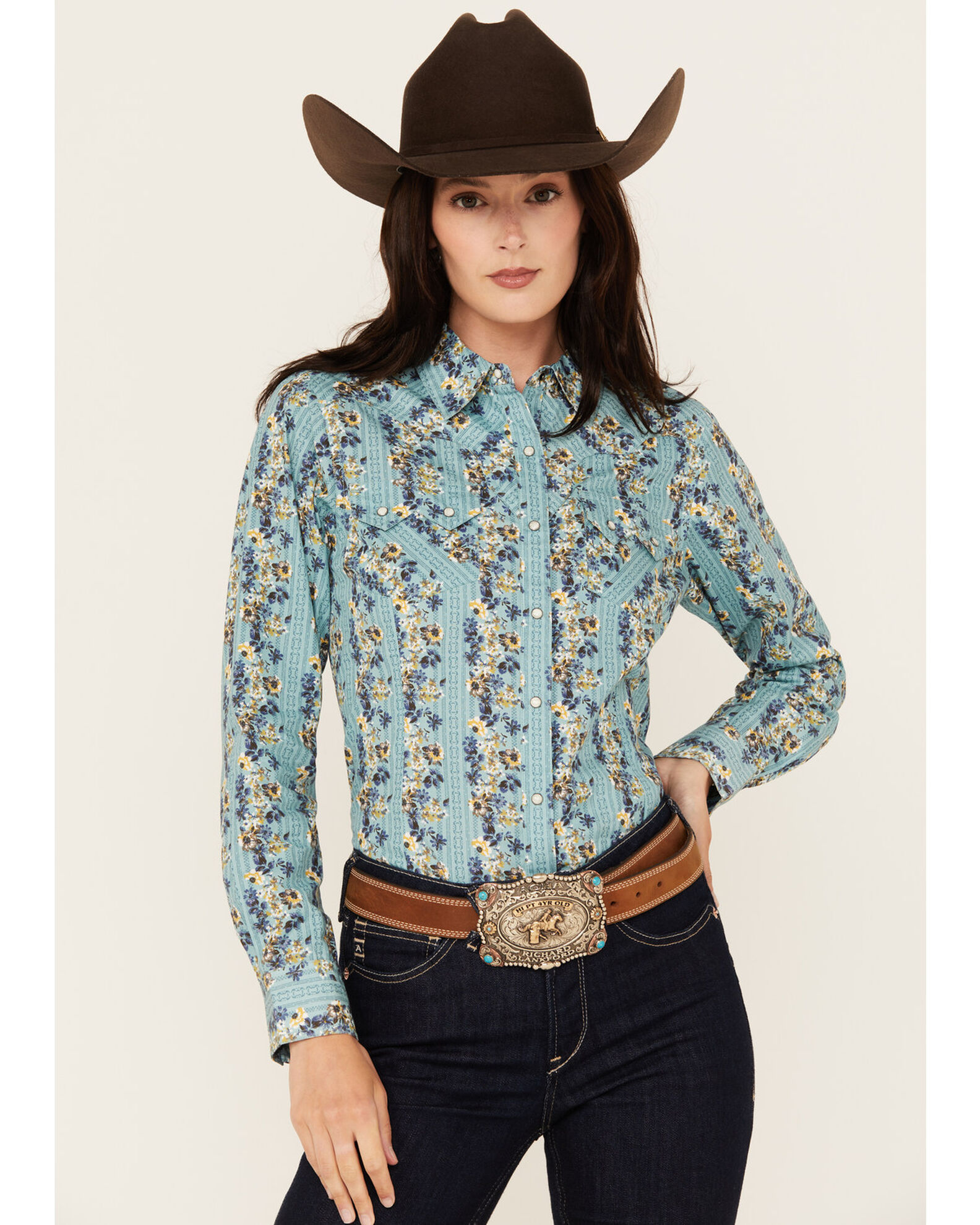 Womens floral sales western shirt