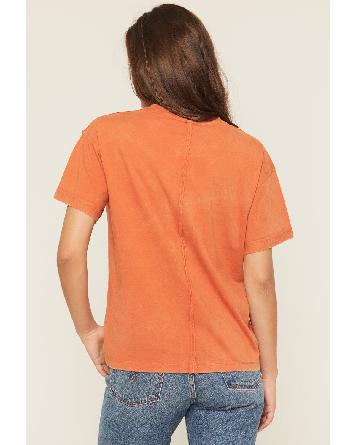 Image #4 - Cleo + Wolf Women's Backroads Short Sleeve Boyfriend Graphic Tee, Orange, hi-res