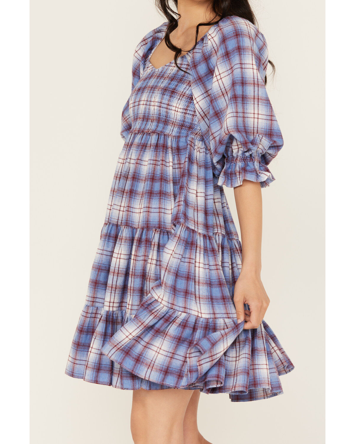 Image #3 - Yura Women's Plaid Print Tier Dress, , hi-res
