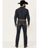 Image #1 - Rock & Roll Denim Men's Revolver Dark Vintage Wash Slim Straight Reflex Denim Jeans, Dark Wash, hi-res