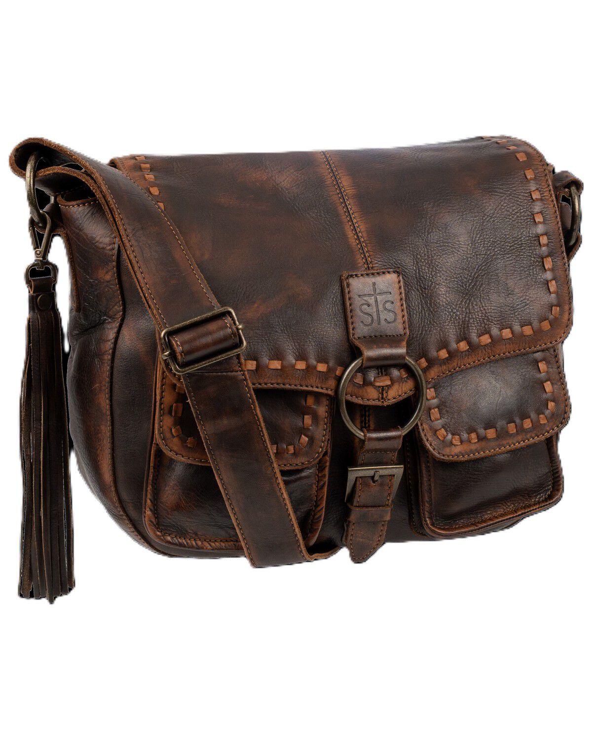 STS Ranchwear by Carroll Women's Bandera Saddle Hobo Crossbody Purse, Chocolate, hi-res