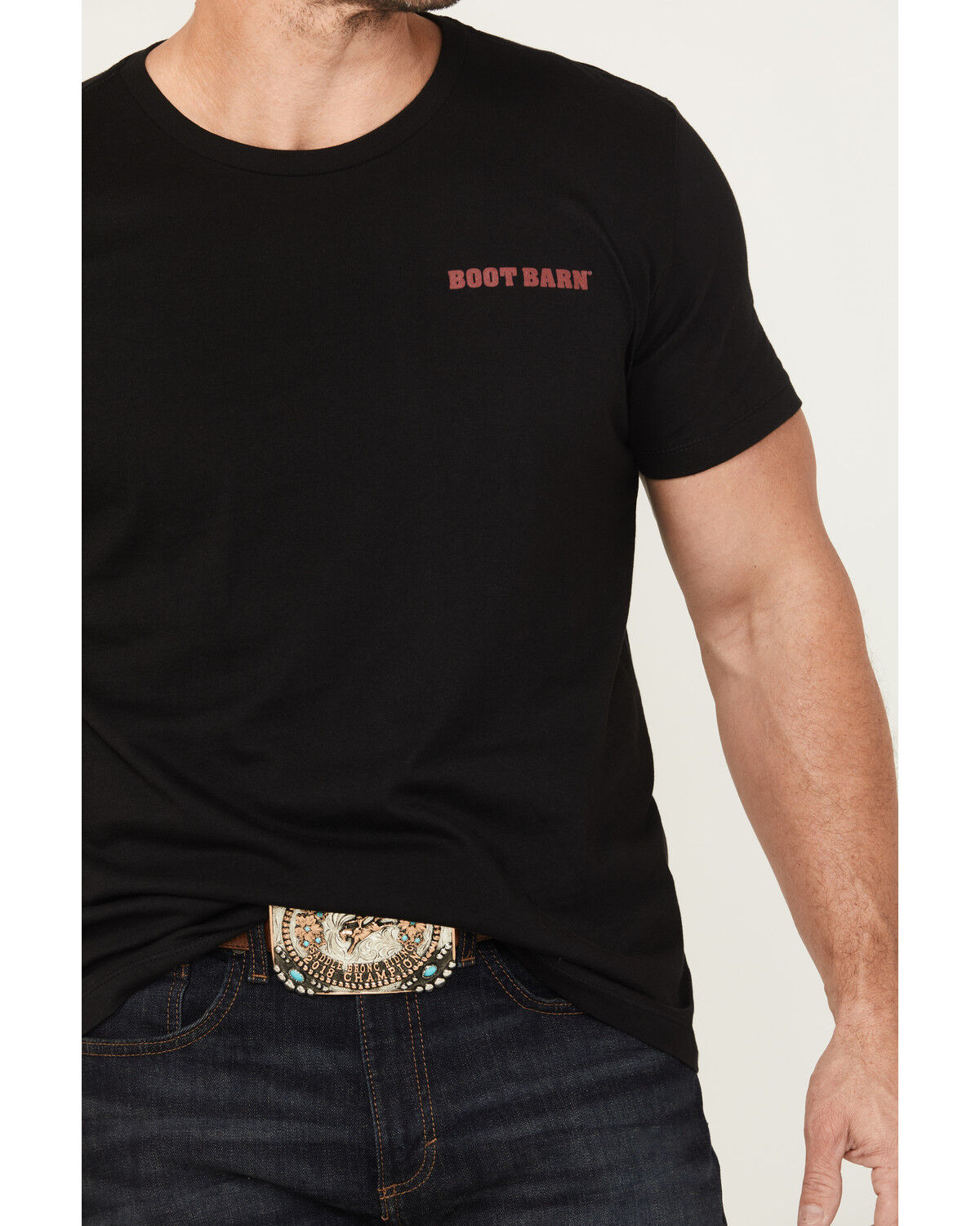 Image #3 - Boot Barn Men's Logo Short Sleeve Graphic T-Shirt, Black, hi-res