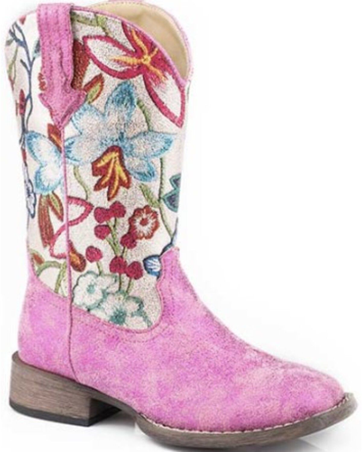 Image #1 - Roper Little Girls' Lily Western Boots - Square Toe, Pink, hi-res