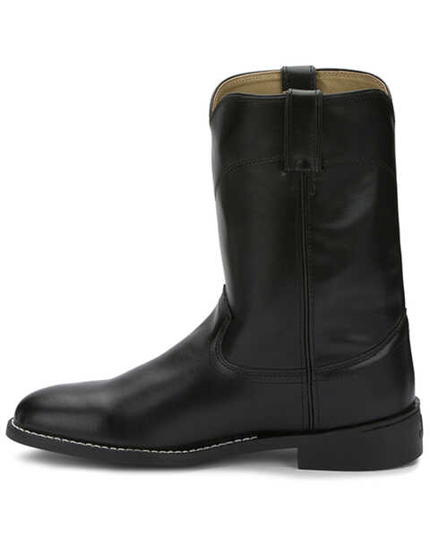 Image #3 - Justin Men's 10" Roper Boots, Black, hi-res