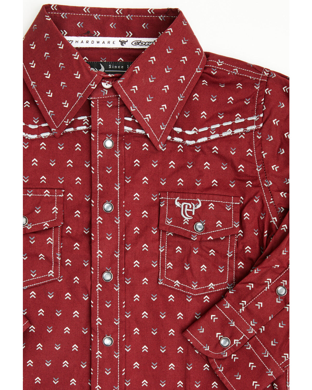 Cowboy Hardware Toddler Boys' Geo Print Long Sleeve Pearl Snap Western Shirt