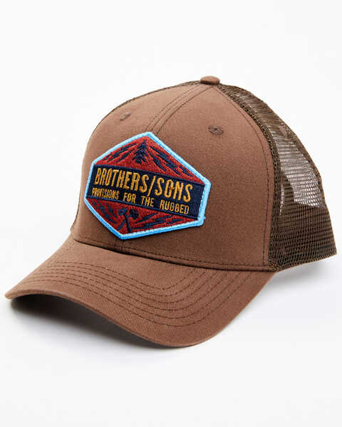 Brothers and Sons Men's Rugged Patch Mesh-Back Ball Cap , Brown, hi-res