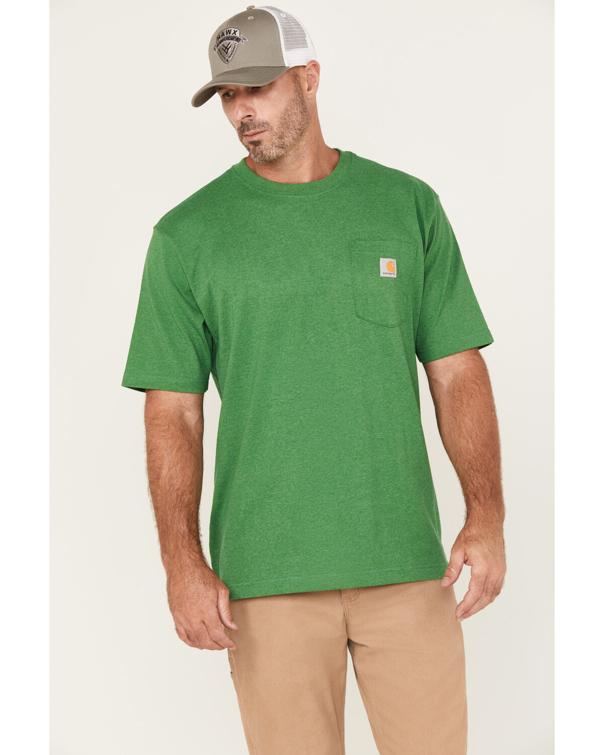 Image #1 - Carhartt Men's Loose Fit Heavyweight Short Sleeve Work T-Shirt, Loden, hi-res