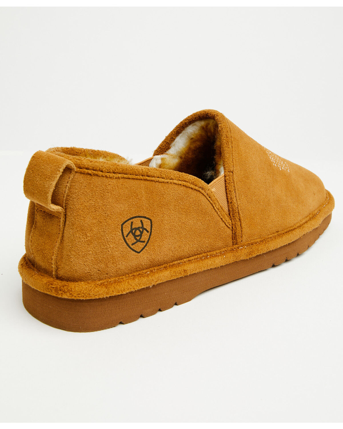 Image #4 - Ariat Men's Lasso Suede Slippers, Chestnut, hi-res