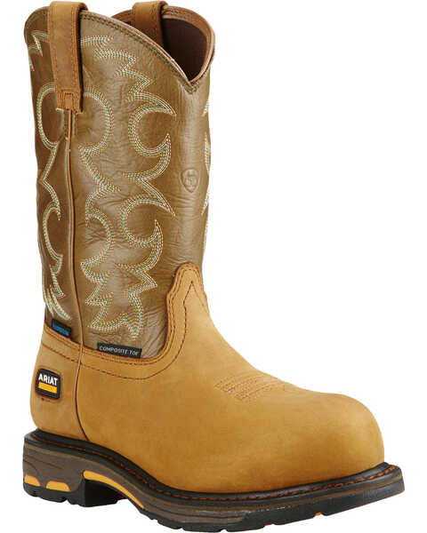 Image #1 - Ariat Women's Tan Workhog H2O Cowgirl Work Boots - Composite Toe  , , hi-res