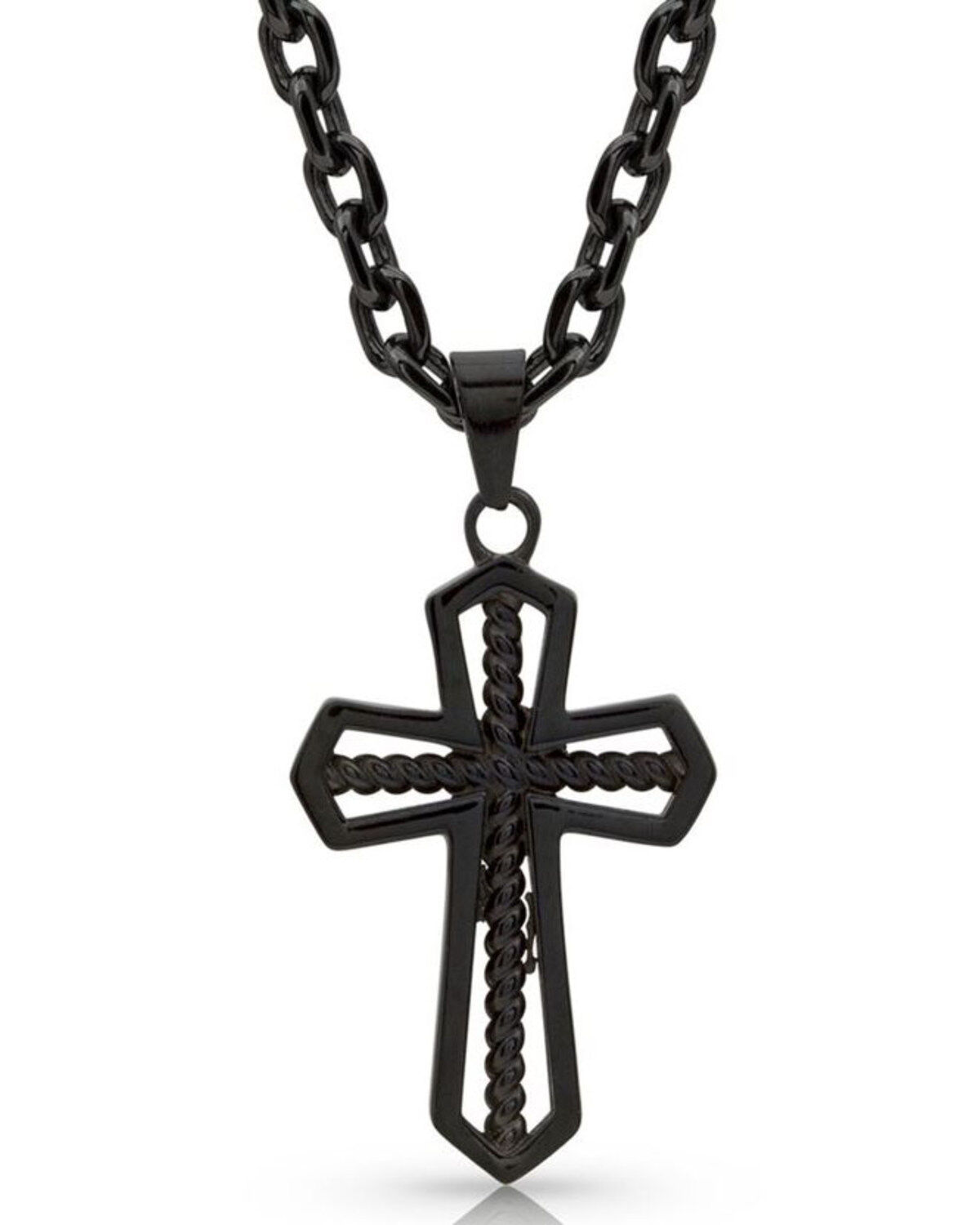 Image #1 - Montana Silversmiths Women's Through The Darkest Night Cross, Silver, hi-res
