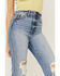 Ceros Women's Light Wash Distressed Straight Jeans, Blue, hi-res