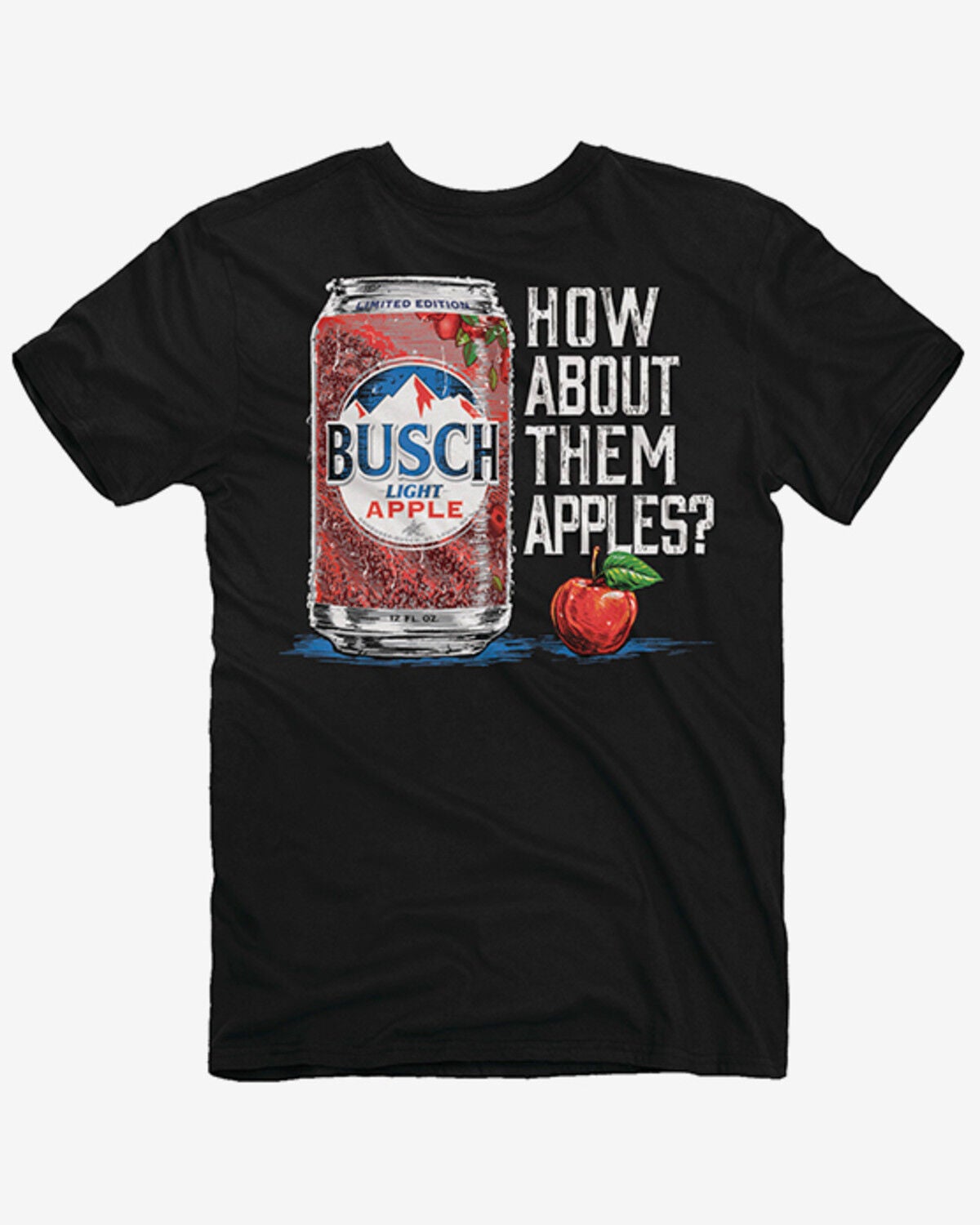 Image #2 - Coors Men's Busch How About Them Apples Short Sleeve Graphic T-Shirt, Black, hi-res