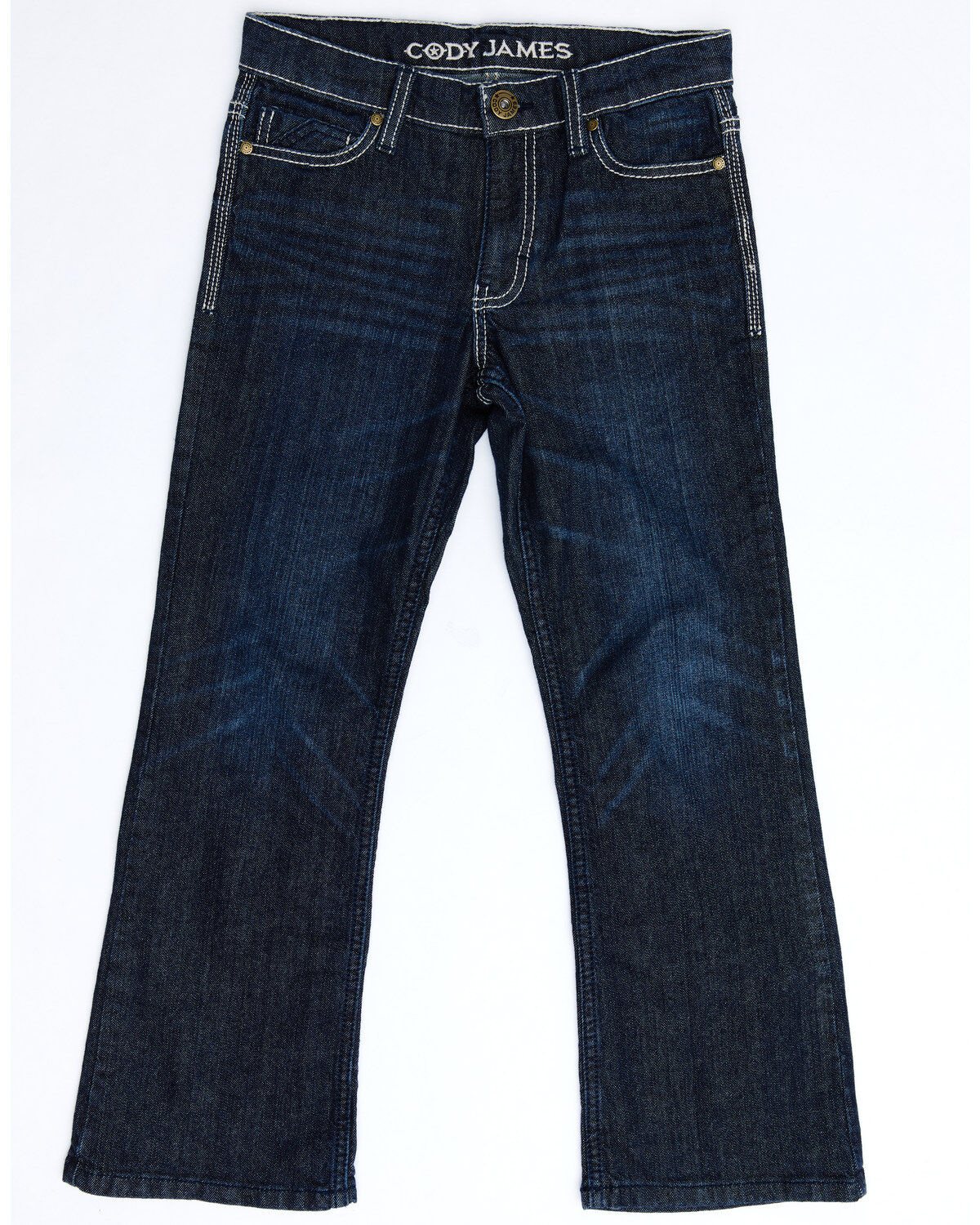 Image #2 - Cody James Boys' Night Hawk Medium Wash Mid Rise Stretch Relaxed Bootcut Jeans, Blue, hi-res