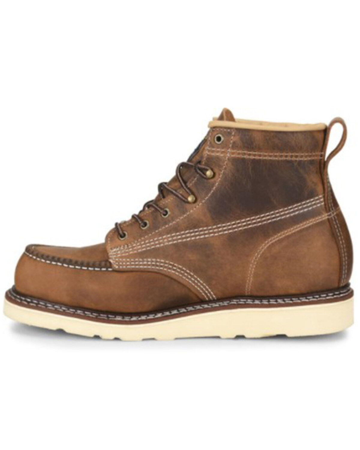 Image #2 - Carolina Men's 6" Domestic AMP USA Wedge Moc Work Boot - Steel Toe, Brown, hi-res