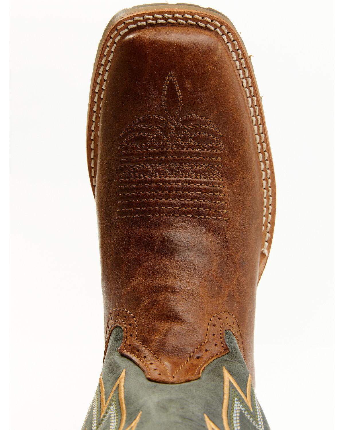 Image #6 - Double H Men's Leland Performance Western Boots - Broad Square Toe, Steel Blue, hi-res