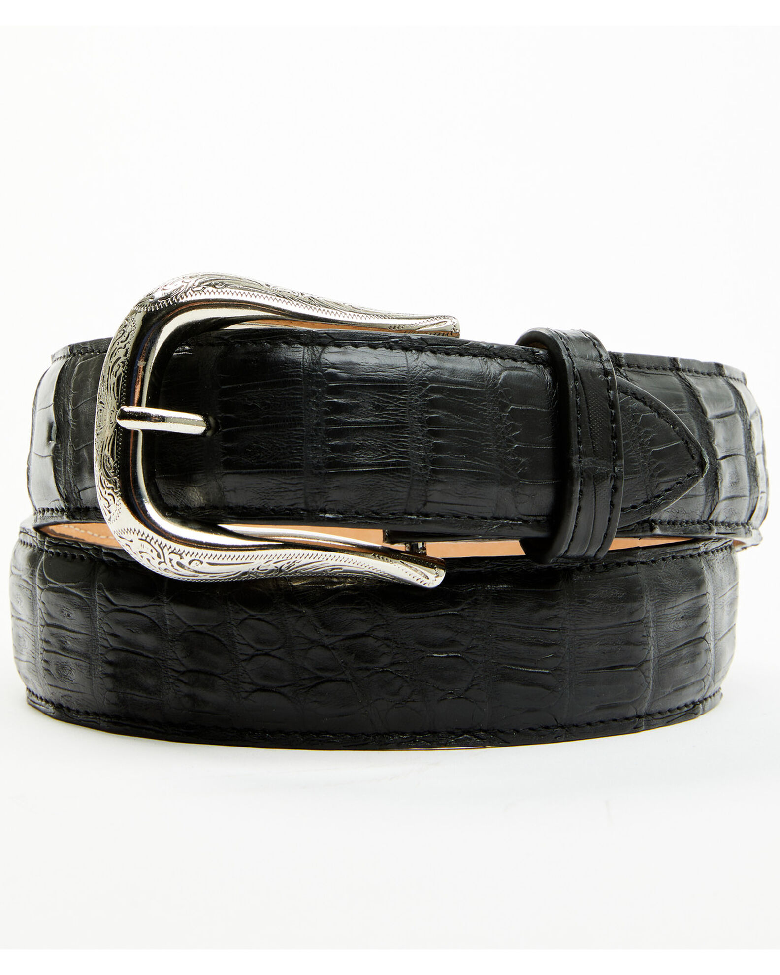 Image #1 - Cody James Black 1978® Men's Sutton Exotic Caiman Tail Leather Belt, Black, hi-res