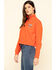 Wrangler Modern Women's Orange 1/4 Zip Pullover, Orange, hi-res