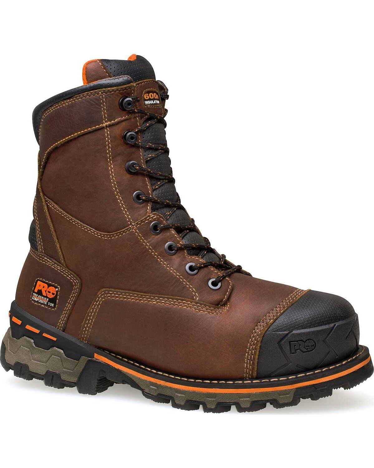 Image #1 - Timberland PRO Boondock Waterproof 8" Lace-Up Work Boots - Composite Toe, Brown, hi-res