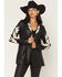 Image #1 - Rock & Roll Denim Women's Two Tone Western Pleather Blazer, Black, hi-res