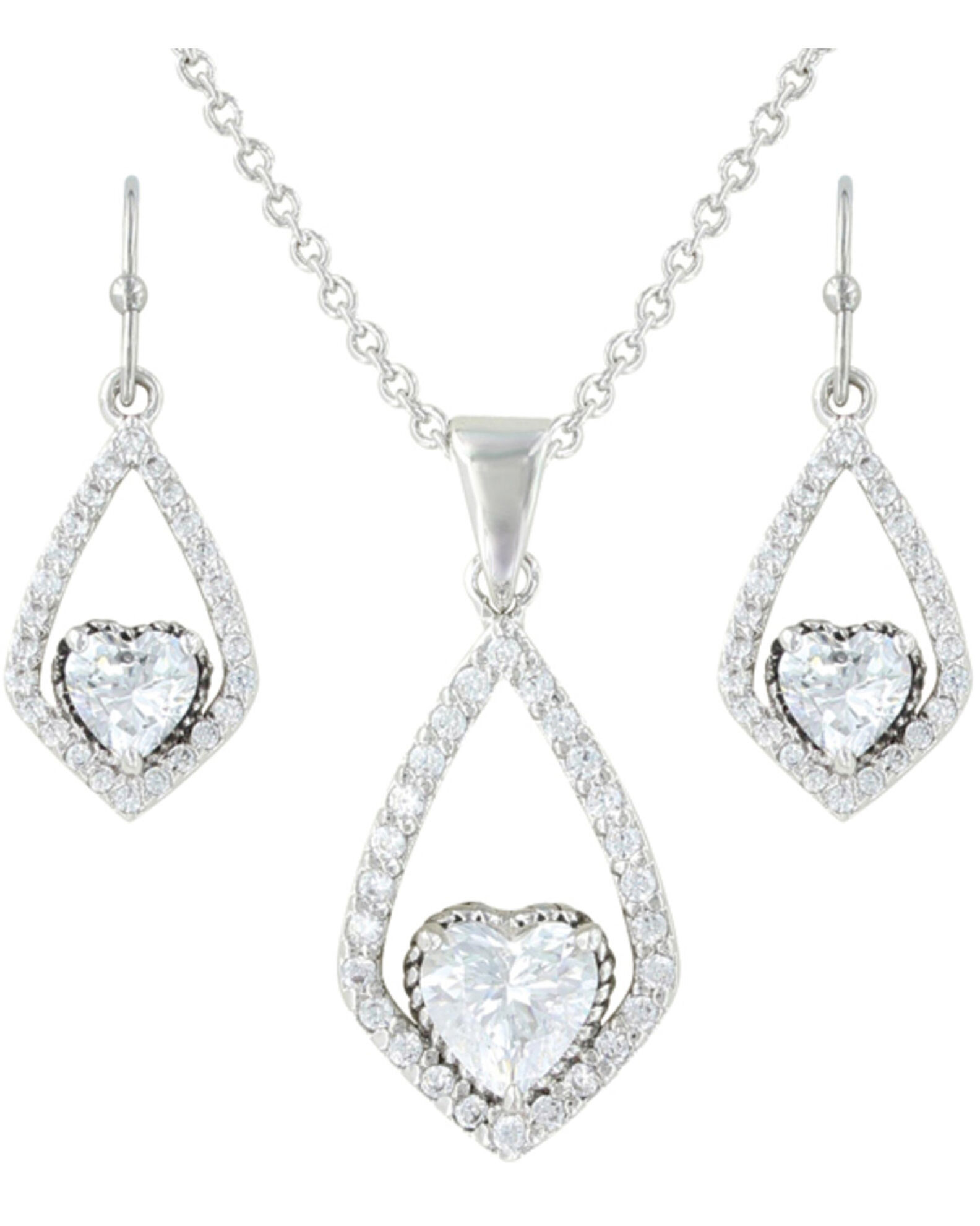 Image #1 - Montana Silversmiths Women's Heart Jewelry Set, Silver, hi-res