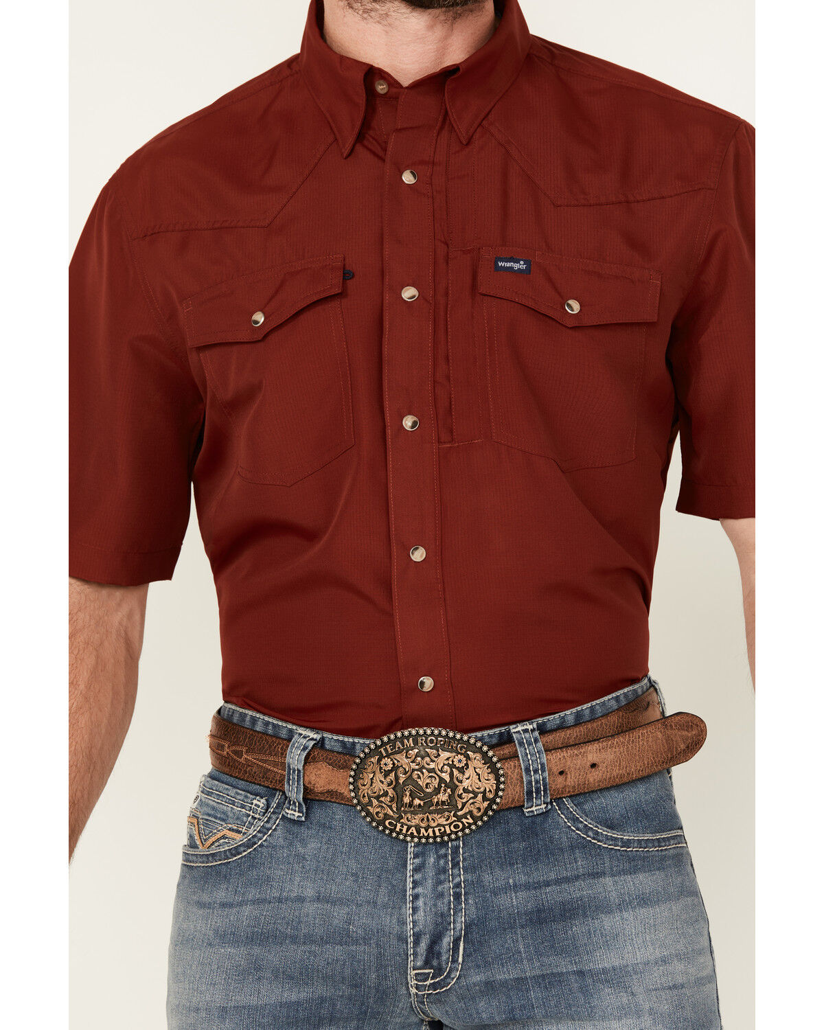 Product Name:  Wrangler Men's Solid Short Sleeve Snap Performance Western Shirt - Tall