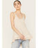 Image #2 - Angie Women's Ruffle Hem Tank Top, Ivory, hi-res