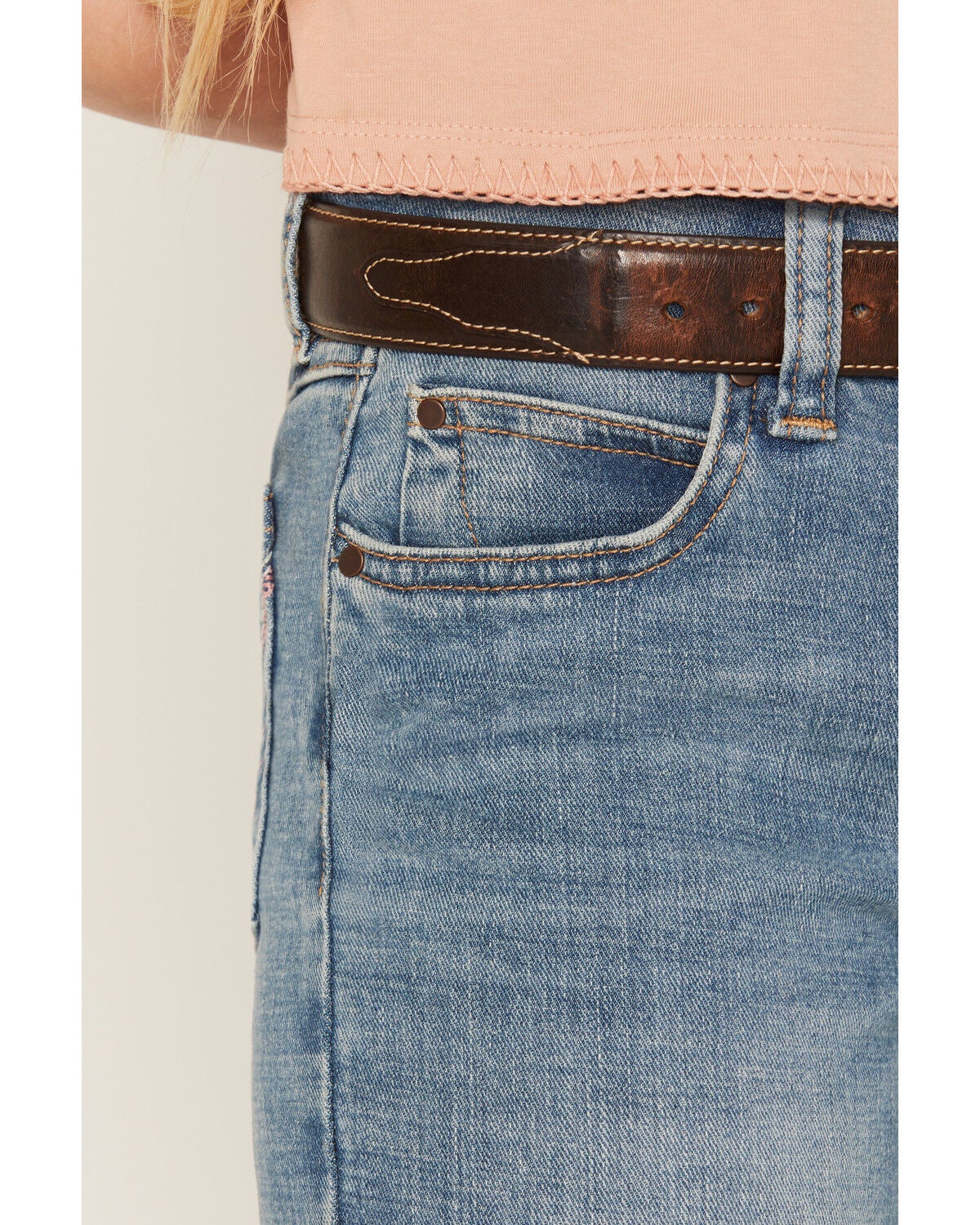 Image #2 - Wrangler Girls' Medium Wash Nala Trouser Stretch Denim Jeans, Medium Wash, hi-res