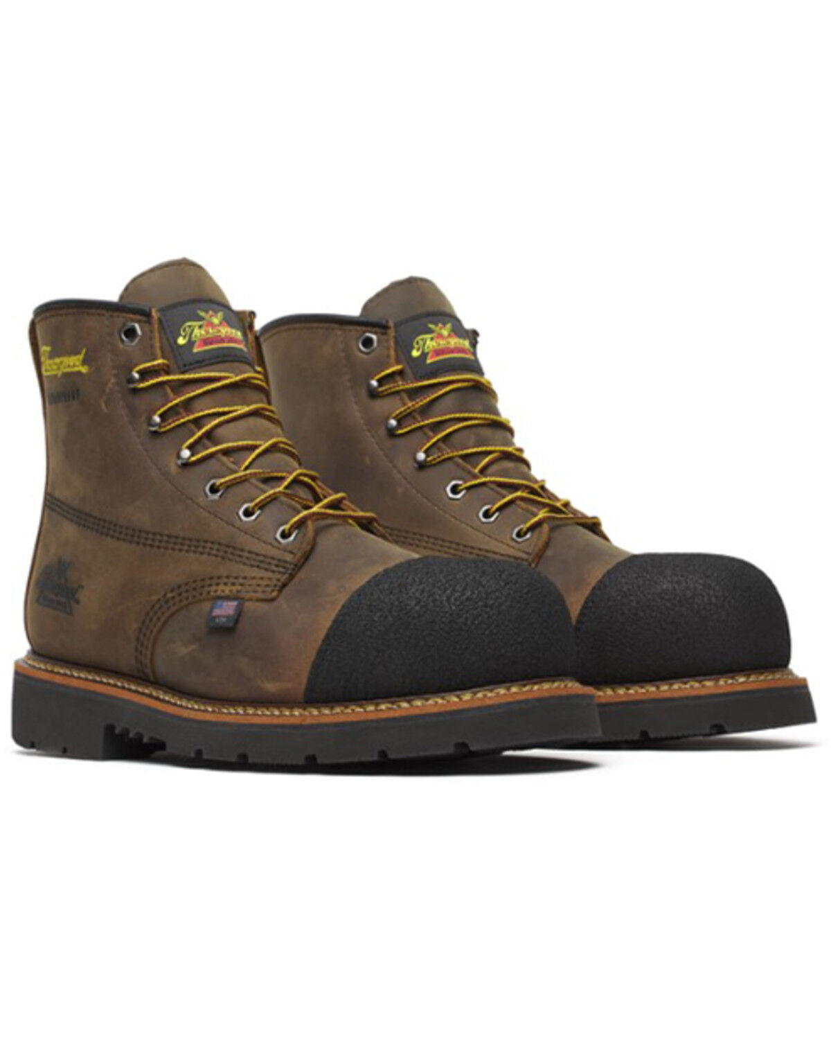Image #2 - Thorogood Men's 6" Hammerhead USA Work Boots - Nano Toe, Dark Brown, hi-res